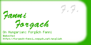 fanni forgach business card